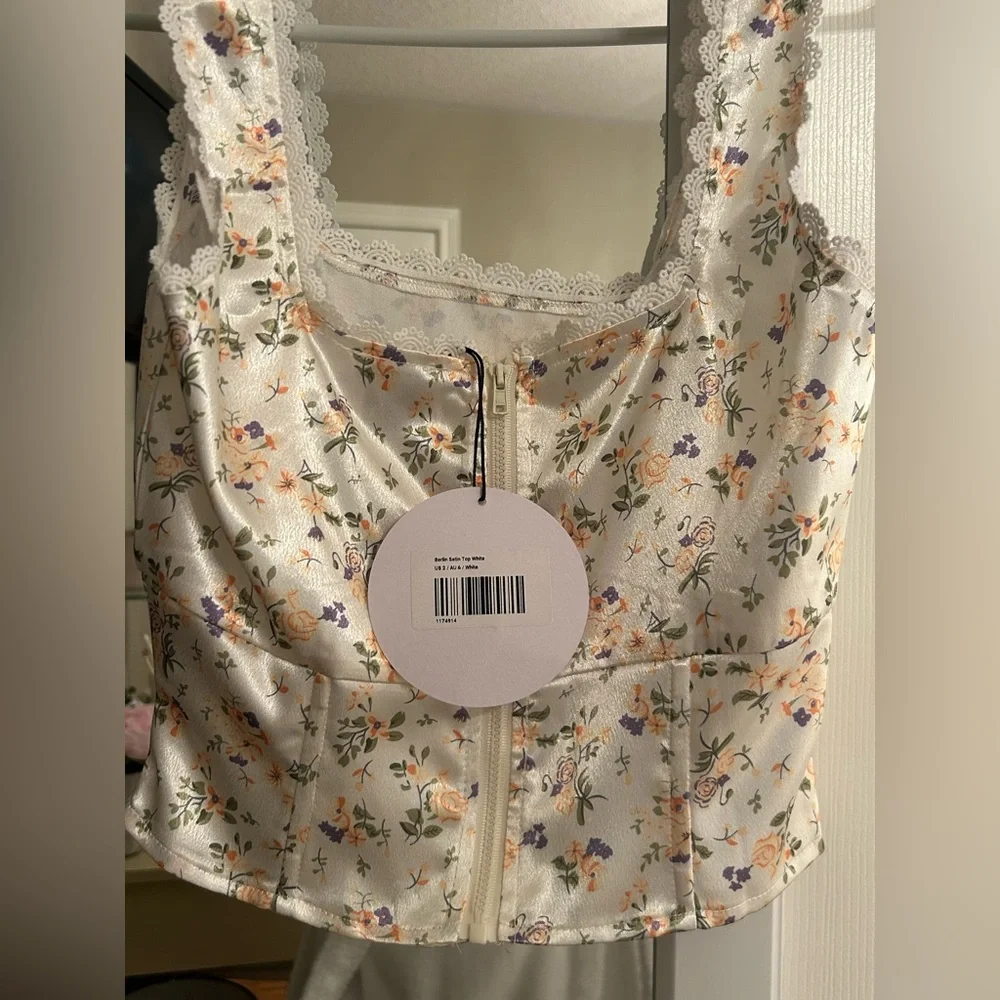 Princess Polly Floral Satin Corset Top - Picture 5 of 7